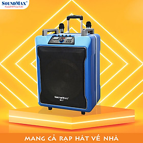 Loa kéo karaoke SoundMax M-7 | Trolley Karaoke Speaker SoundMax M7 - Tặng kèm 2 micro chuyển đổi tần số | Loa bluetooth karaoke di động | Loa nghe nhạc | Loa du lịch - Hàng Chính Hãng