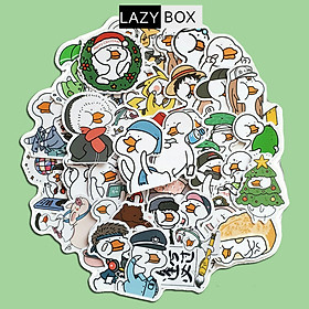 Sticker hình dán vịt troll  dễ thương cute, pastel trang trí mũ bảo hiểm, dán Laptop, journal, sổ tay