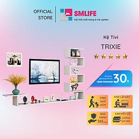 Kệ Tivi gỗ hiện đại SMLIFE Trixie Gỗ MDF dày 17mm chống ẩm D224xR20xC132cm