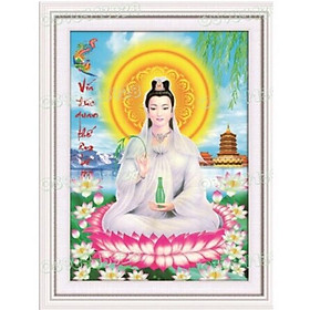 Mua Tranh đính đá đa sắc ABC Quan Âm Ngồi Tòa Sen DF462 (chưa đính)
