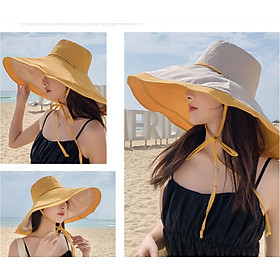 Mũ nón đi biển rộng vành chống nắng đội 2 mặt gấp gọn chống tia UV dona23080801