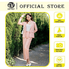 Set bộ áo khóa blazer và quần dài nữ, thời trang công sở, thanh lịch và nhẹ nhàng bv02