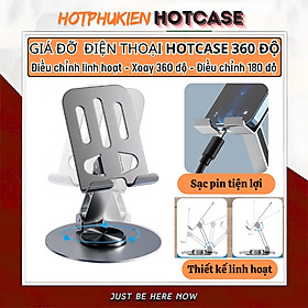 Mua Giá đỡ điện thoại hợp kim Xoay 360° HOTCASE ALU Điều Chỉnh Độ Cao và Góc Xoay Tùy Ý cho iPhone 16 15 14 13 12 11 A55 A35 Huawei Oppo Xiaomi - Hàng nhập khẩu