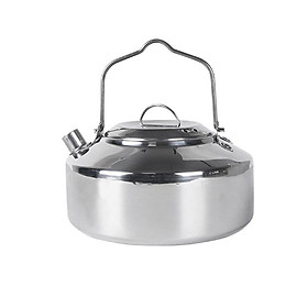 Outdoor Stainless Steel Kettle Locking Handle Camping Hung Pot Portable Coffee Pot Picnic Cooker 1L Teapot Cooking Accessory