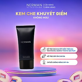 Kem che khuyết điểm cho nam BB Cream Invisible 3in1 - Chống nắng SPF 45+, che khuyết điểm, dưỡng ẩm Nerman 50g