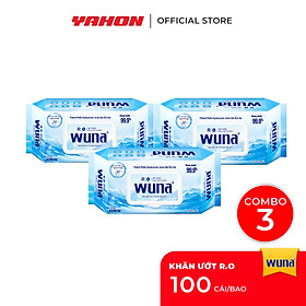 Mua Khăn Ướt Gia Đình Wuna 100 Miếng/Bao - Kháng Khuẩn  Không Mùi