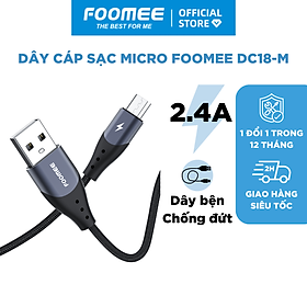 Mua Dây cáp sạc MICRO FOOMEE DC18-M Sạc nhanh 2.4A - Dây dài 1 mét - Hàng Chính Hãng