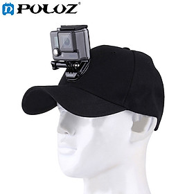 PULUZ for Go Pro Accessories Outdoor Sun Hat Topi Baseball Cap W/ Holder Mount for GoPro HERO5 HERO4 Session HERO 5 4 3 2 1(Black)