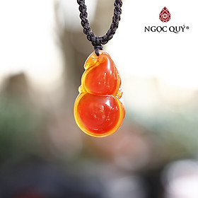 Mặt dây chuyền hồ lô đá mã não đỏ 3.2x2cm mệnh hỏa, thổ - Ngọc Quý Gemstones