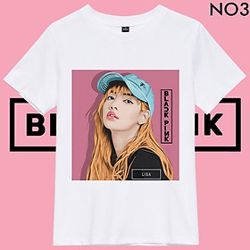 Áo thun in hình Blackpink cổ tròn tay ngắn cực đẹp dành cho fan hâm mộ