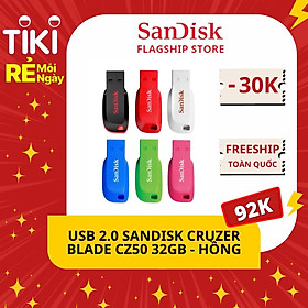 USB 2.0 SanDisk Cruzer Blade CZ50 32GB - Hàng Chính Hãng