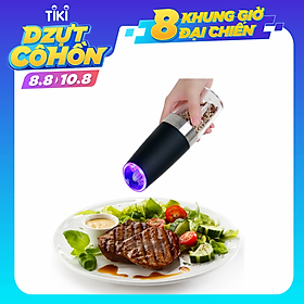 Máy Xay Hạt Tiêu Điện Tự Động Homgeek Gắn Đèn LED Ánh Sáng Xanh