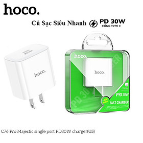 Hình ảnh Củ Sạc Nhanh PD 30W Cho Iphone và Android Hoco. C76 Pro cao cấp cổng sạc Type C hỗ trợ sạc nhanh dòng điện ổn định an toàn bảo vệ máy - Hàng Chính Hãng