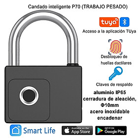 Ổ Khoá Vân Tay Thông Minh Vinetteam Kết Nối Bluetooth Mở Khoá Qua APP TUYA Giúp Bảo Vệ Nhà Cửa, Khoá Tủ An Toàn Tặng Kèm Cáp Sạc - Hàng Chính Hãng
