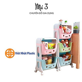 Mua Kệ gấu đựng đồ chơi cho bé hình gấu 3 tầng có bánh xe HOKORI VIỆT NHẬT