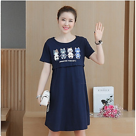 ĐẦM BẦU COTTON CÓ CHỖ CHO BÉ TY CUTE CHO MẸ BẦU DR2531