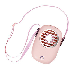 USB Mini Portable Fan with Strap Hanging Neck/Desktop/Handheld Fan 3-Wind Speed 30dB Low Noise Type-C Interface 1200mAh