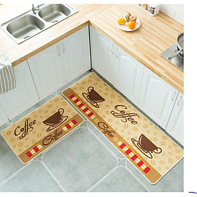 Mua Bộ 2 Thảm Nhà Bếp  Thảm Chùi Chân Cao Cấp Họa Tiết Coffee