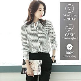 Áo nữ Haint Boutique thiết kế kẻ sọc cổ V tay lỡ HB05