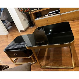 Mua Cặp bàn trà sofa vuông  mặt kính  có ngăn kéo
