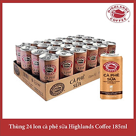 Thùng 24 lon cà phê sữa Highlands Coffee 185ml