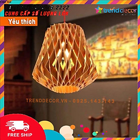Đèn gỗ thả trần  hiện đại sang trọng chất liệu gỗ trang trí cho phòng khách nhà căn hộ decor nhà quán cafe
