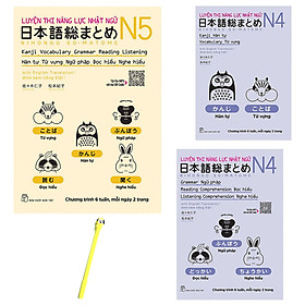 Hình ảnh sách Combo Luyện Thi Năng Lực Nhật Ngữ N4 và N5 : Hán Tự , Từ Vựng , Ngữ Pháp , Đọc Hiểu , Nghe Hiểu( Tặng Kèm Viết )