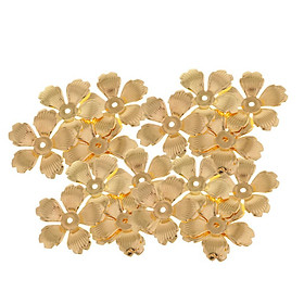 30pcs Metal Golden Hollow End Flower Bead Caps 32mm DIY Jewelry Findings
