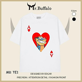 Áo Thun tay lỡ trắng đen hình A cơ tết 2024 rồng TE1 Mr.Buffalo - TE1 - Trắng