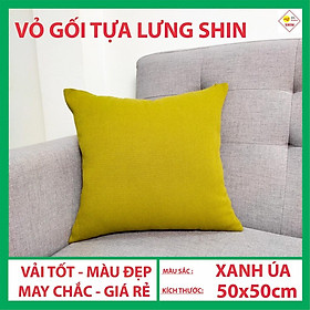 Mua Vỏ gối tựa lưng trang trí  50x50cm màu xanh úa decor phòng đẹp