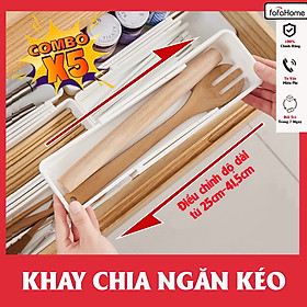 Mua Combo 5 Hộp Chia Ngăn Kéo Nhựa Giúp Ngăn Kéo Sắp Xếp Ngăn Nắp Gọn Gàng Có Thể Tuỳ Chỉnh Kích Thước Chiều Dài Từ 25cm Đến 41.5cm