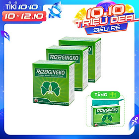 Combo 3 hộp TPCN hỗ trợ tuần hoàn não Robgingko Hộp 100 viên