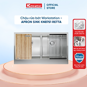 Mua Chậu rửa bát inox 1 hố KONOX Workstation Sink – Apron Sink KN8751DA Retta