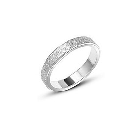 Nhẫn Nữ Bản 4mm Có Phun Cát Thép Titan Không Han Rỉ TT 0412