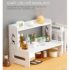 Mua Kệ mỹ phẩm 2 tầng  kệ đa năng mini để bàn gỗ nhựa không thấm nước