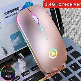 LED RGB Chuột Không Dây Bluetooth Sạc Mause Im Lặng USB Ma Thuật Ergonomic Cho Máy Tính Laptop Máy Tính Macbook Xiaomi Redmi - one