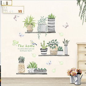 Decal dán tường - Chậu cây xinh xắn - DC002