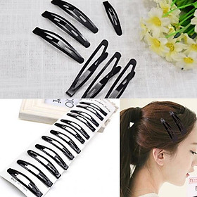 Vỉ 12 chiếc kẹp tóc mái trơn, dạng bật tách