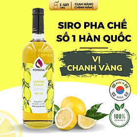 Siro Chanh Pomona Lemon Syrup Nguyên Liệu Pha Chế Hàn Quốc Chai Thủy Tinh 1 Lít