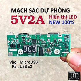Mua Mạch Sạc Dự Phòng 2A 2USB Hiển Thị LED