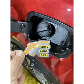 Decal tem nhôm dán cảnh báo đổ Xăng A95, dầu Diesel cho xe ô tô (mẫu mới)