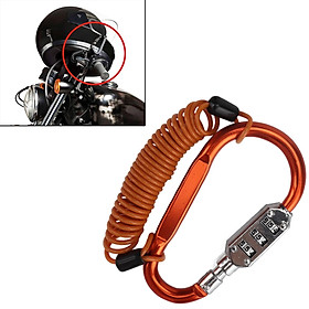 Motorcycle Helmet Lock & Cable Combination Pin Locking, Professional Polished Weather Resistance