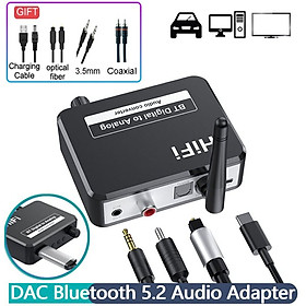 Mua Kèm Quà Tặng 199K - Bộ Giải Mã DAC Và Thu Nhận Âm Thanh B35S Bluetooth 5.2 Hỗ Trợ Kết Nối Optical/Coaxial/AUX/USB. B35S Bluetooth Audio Receiver DAC Digital to Analog Converter 3.5MM AUX USB U Disk Spdif Toslink Optical Coaxial Jack Wireless Adapter