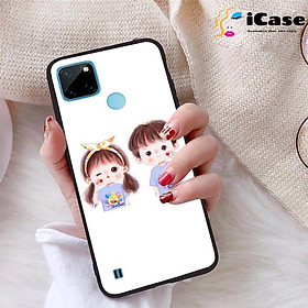 Ốp lưng iCase dành cho Realme C21Y chất liệu viền dẻo lưng cứng nhám TPU có hai lỗ xỏ dây đeo in nổi 4D hình bộ sưu tập Chibi 14