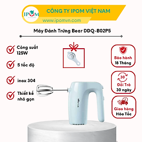 Máy Đánh Trứng Nhào Bột Cầm Tay Bear Công Suất Lớn Làm Bánh Bao, Làm Bánh Kem - HM-B01V1 - Hàng Chính Hãng Bảo hành 18 Tháng