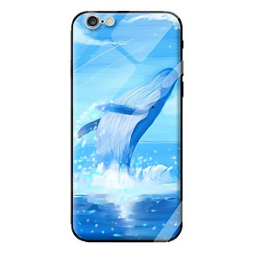 Ốp kính cường lực cho iPhone 6 Plus mẫu cá voi xanh 1 - Hàng chính hãng