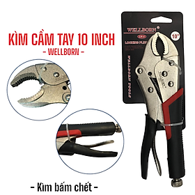 Kìm cầm tay 10 inch, kìm bấm khoá chặc, chính hãng cao cấp, thiết kế màu đen đỏ sang trọng, kìm mạ hợp kim bền bỉ