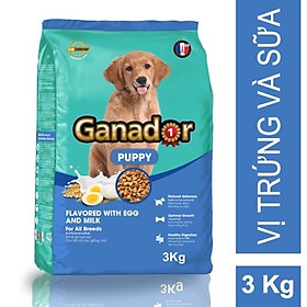Thức ăn chó nhỏ Ganador Puppy Vị Trứng và Sữa Túi Thương hiệu từ Pháp - Gói 3kg