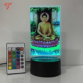 Đèn Led hình Phật Thích Ca Mâu Ni, đèn led 3D hình thờ, Tranh led