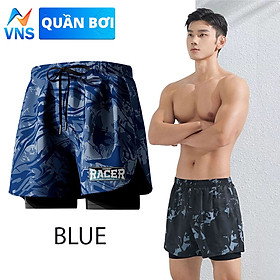 Quần bơi nam 2 lớp cao cấp, quần thể thao nam YUKE-YK12 (Hàng Chính Hãng)